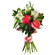 Bouquet of roses and alstroemerias with greenery. Qatar