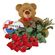 red roses with teddy and chocolates. Qatar
